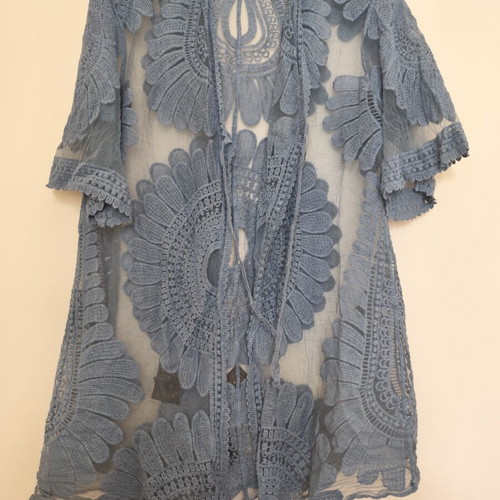 Blue beach kimono XXXL used with lace