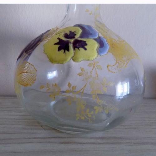 Antique carafe hand-painted used 19th century