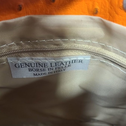Italian leather crossbody bag orange new