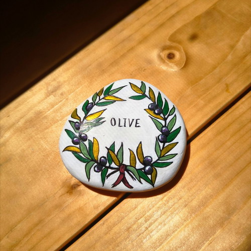 Hand-painted decorative pebble magnet new