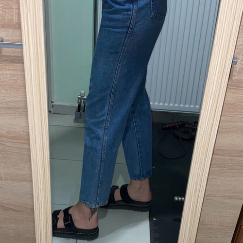 Women's high-waisted vintage jeans used, blue, size L