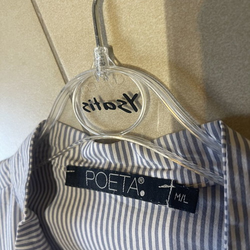 Striped shirt with ruffles blue and white like new