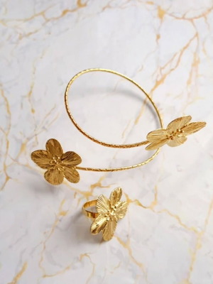 Bracelet with ring new, yellow