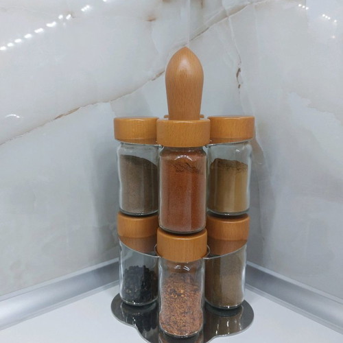 Giannini spice rack used, wood and stainless steel