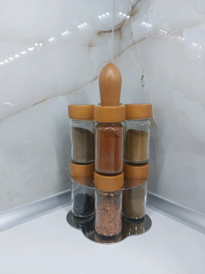 Giannini spice rack used, wood and stainless steel