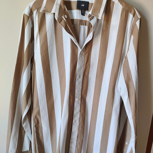 H&M men's cotton striped shirt size M like new