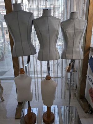 Display busts used, 3 metal and 2 children's