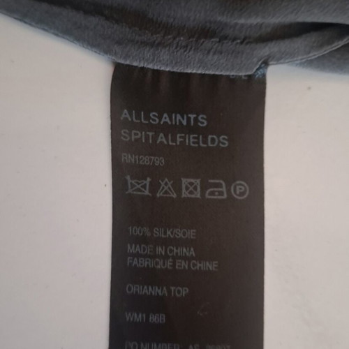 Allsaints silk blouse grey, like new, size S