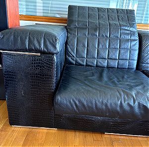 Μαύρος δερματινος καναπές Tonino Lamborghini