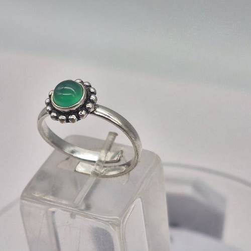Green Aventurine Crystal Silver Plated Adjustable Ring