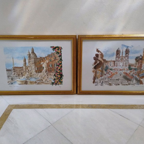 Paintings like new, cardboard prints with Italy theme, set of 2