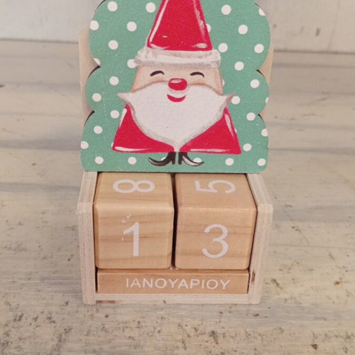 Wooden Santa Claus calendar new