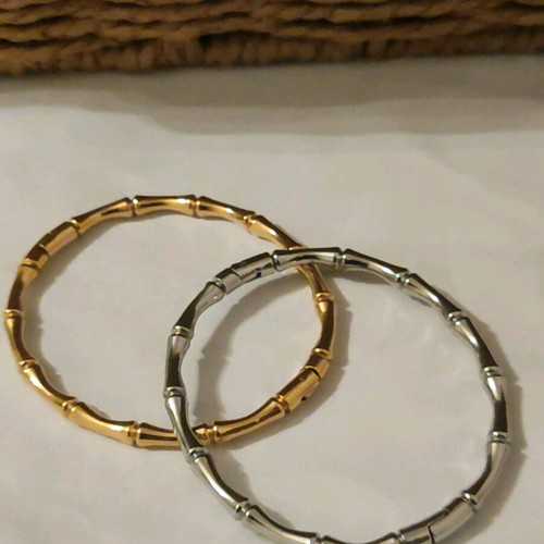 Steel handcuff bracelet new, gold and silver colors