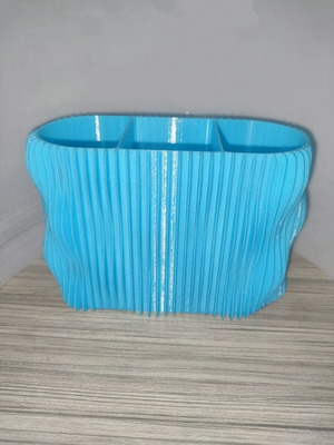 3D Printed Pencil Holder with Modern Wavy Design, New