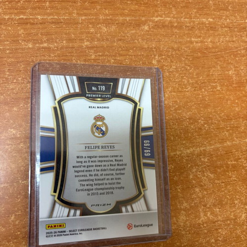 2025-26 Panini Select Euroleague Felipe Reyes Premier Level Purple card new