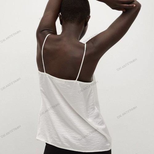 Mango draped top new, size M, white satin fabric