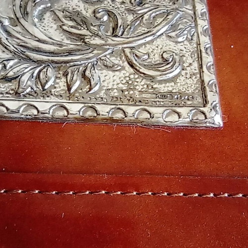 Luxury Italian photo album with 925 silver and genuine leather, like new