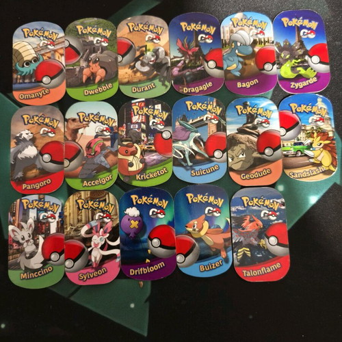 Pokemon GO tags used, pack of 65 pieces