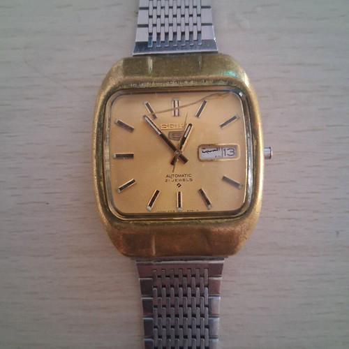 Vintage Seiko Automatic 21 Jewels men's watch used, gold tone