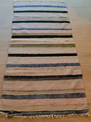 Old rag rug like new with beautiful colors 1.68x0.76