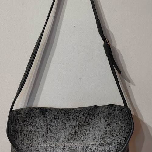 Women's shoulder bag used, synthetic, faded green color