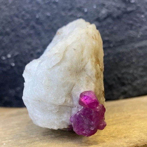 Natural rare raw ruby specimen in feldspar with mica new