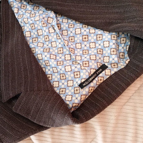 Women's suit like new, brown with beige stripes, size M