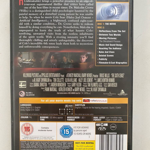 The Sixth Sense DVD 2-disc collector's edition like new with English subtitles