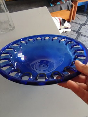 Blue decorative platter like new