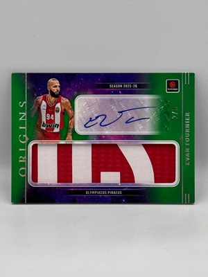 Panini Origins EuroLeague κάρτα με patch και αυτόγραφο του Evan Fournier 2/5