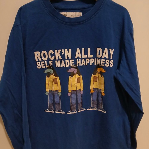 Zara boys' long-sleeve t-shirt used, size 128 cm, blue