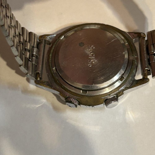 Poljot Signal mechanical wristwatch with alarm used, white and silver
