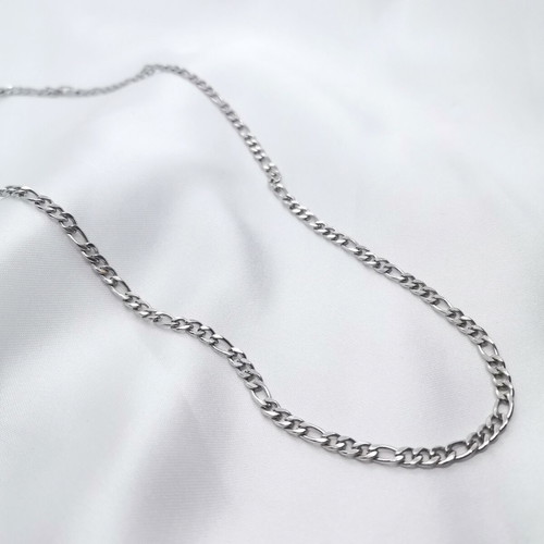 Figaro Necklace Stainless Steel 50 cm New Silver