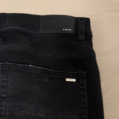 Amiri Black MA Varsity Repair Jeans Size 32 New