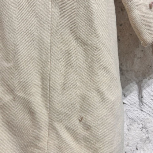 Topshop Petite Cream Long Coat used, faux fur collar, size L