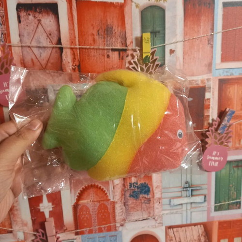 Bath sponge in fish shape new with soft texture
