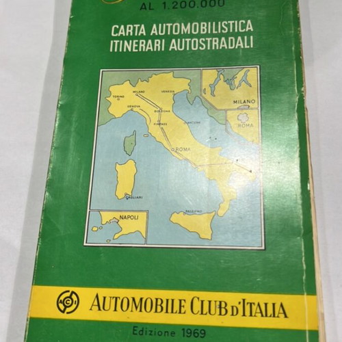 Italia 1969 road map used, Italian language