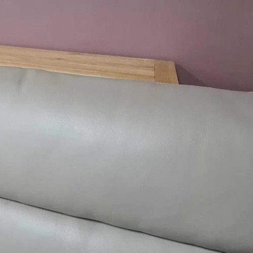 Cubo three-seater sofa new, beige, Italian natural leather with relax mechanism