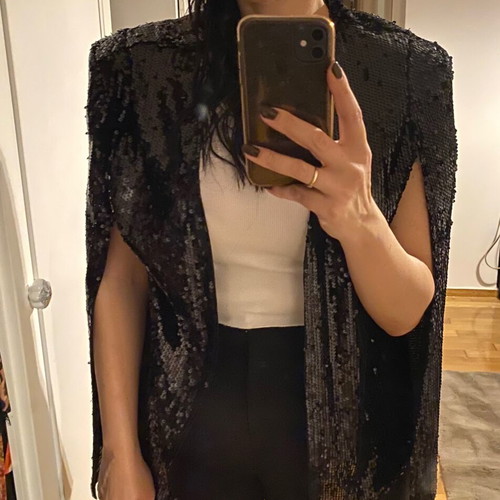 Sequin jacket cape like new, size M