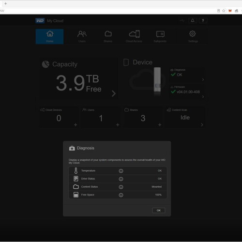 Western Digital WD My Cloud Storage 4TB NAS HDD used
