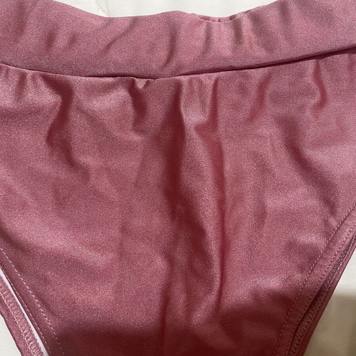 Decoro Shiny Metallic Rose Pink High-Waisted Bikini Bottoms Size M/L like new
