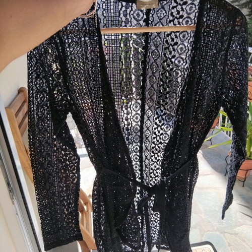 Intimissimi small cardigan with perforated design, new, black