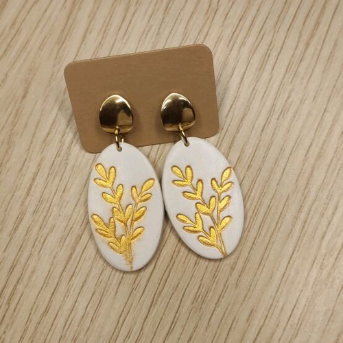 Handmade earrings new, polymer clay and steel fastening