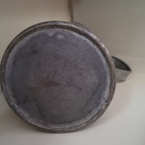 Metal galvanized canister 1lt vintage East Germany DDR used