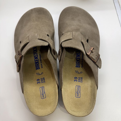 Birkenstock Boston Soft Footbed suede leather slippers size 39, like new