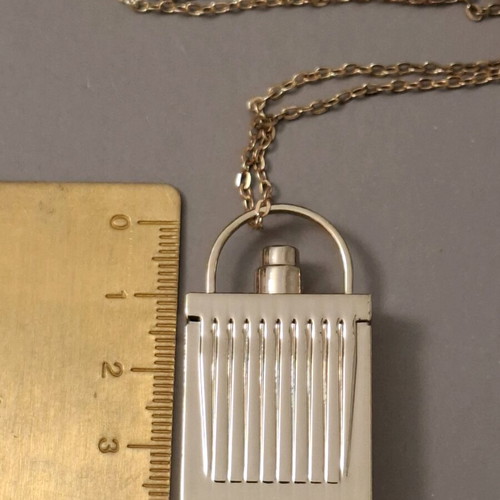 Chloé necklace used, gold tone with padlock pendant