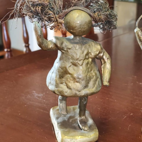 Handmade bronze sculptures, set of 3