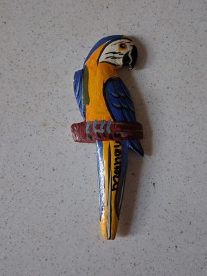 Μαγνητάκι χειροποίητο ξύλινο παπαγάλος Macaw σαν καινούργιο