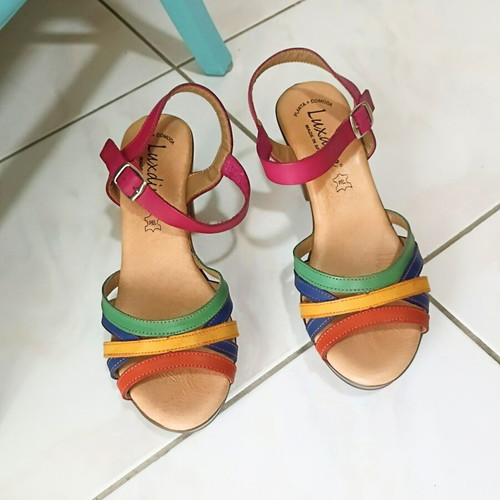 Luxdive women's leather sandals like new, colorful, sizes 37-38