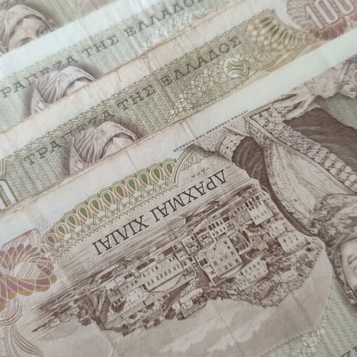 1000 Drachma banknotes used, pack of 25, 1970